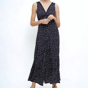 Anthropologie HD in Paris Women's Blue Polkadot Jumpsuit
